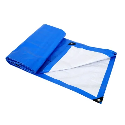 130 Gsm Blue White Cheap Prices Tarpaulin 4x5 PE Tarpaulin for Camping Outdoors