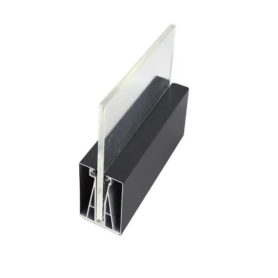 Frameless Glass U Channel Flooring Aluminum Alloy U Channel Profiles with Light Slot Premium Mounted Glass Accessories