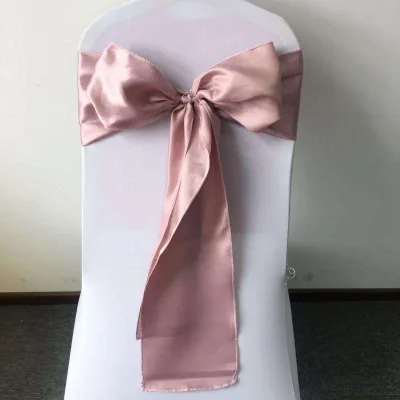 Wholesale Basic Stain Wedding Chair Sashes Custom Color Chair Tie for Party Banquet Decoration Customized