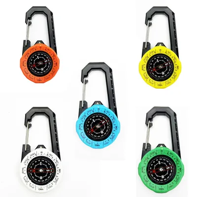 Mini Outdoor Cross-Country Waterproof Compass Sports Multifunctional Luminous Portable Orientation Carabiner compass