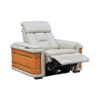 Home Theater Package with Electrically Adjustable Cinema Sofa 6 Speakers Wireless System Wood Material No Player