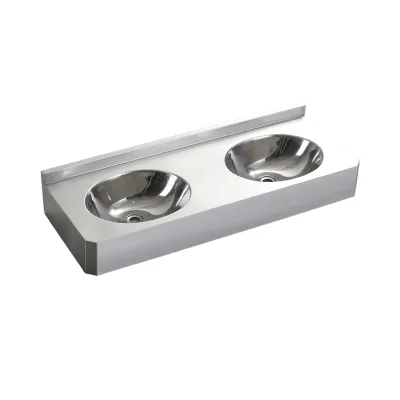 Modern 304 Stainless Steel Wall-mounted Hotel Use Washbasin Inhibits Bacterial Growth Prevents Scale & Mold