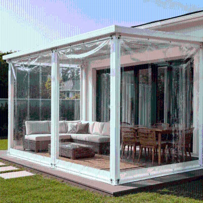 3m X 4m Heavy Duty Clear Vinyl Tarp with Eyelets for Patio Enclosure Greenhouse Cover and Outdoor Living