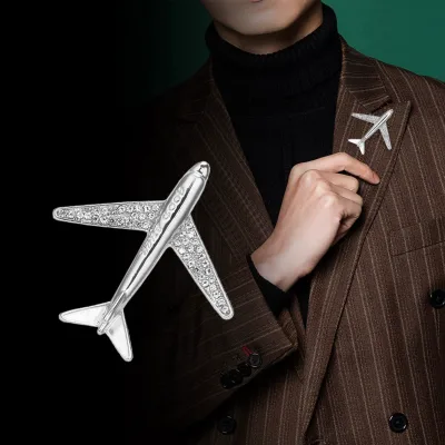 Brooch,New Fashion Europe and America Light Luxury Fashion Aircraft Brooch for Men Corsage Suit Pin Accessories