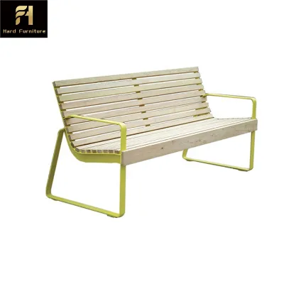 High Quality Outdoor Bench Modern Park Outdoor Street Garden Metal Legs Bench