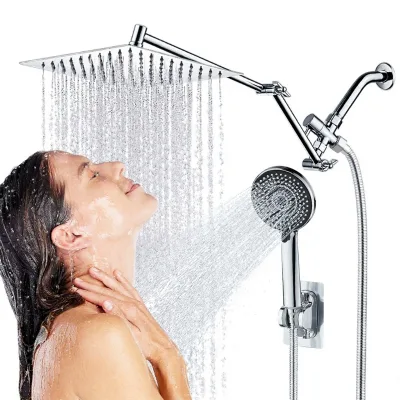 For Cross-Border Handheld Shower Set with Spray Gun Booster Nozzle Folding Rod 5-Function ABS Home Shower Head (Massage Rain)