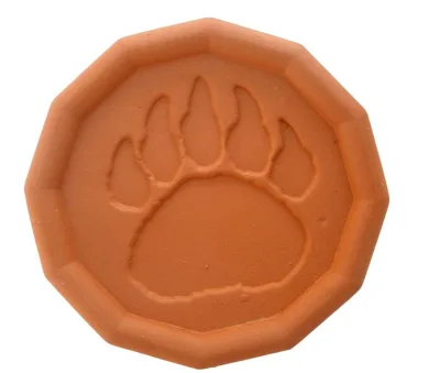 Pottery Brown Sugar Savers - New Designs (Bear Paw Print)
