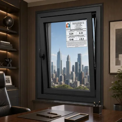 High Performance Aluminum Fixed Window, Thermal Insulation Low-E Glass Aluminum Fixed Window for Modern Residential Buildings