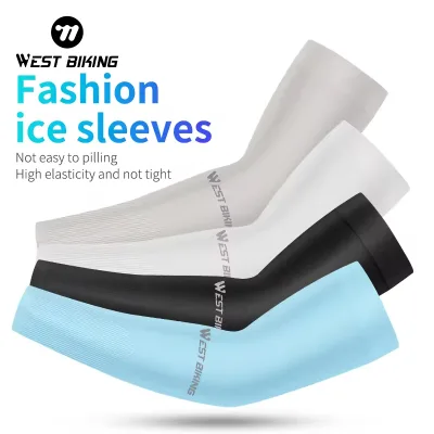 WEST BIKING New Summer Anti-UV Cycling Arm Sleeves 3d Design Arm Sle for Men Ice Silk Cloth Sport Protection Cycling Arm Sleeves