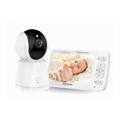 360 Rotation Baby Monitor With Touch Heart Rate With Audio Intercom 3.2 Inch 5Inch Two Way Talk 2.4G Connection