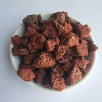 Wholesale Natural Eco-friendly Black Red Volcanic Stone Blocks Balls & Powder