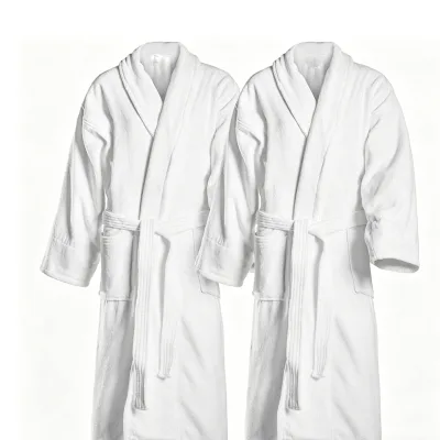 Wholesale High Quality 100% Cotton Unisex Spa Bathrobe with Embroidered Logo for Hotel
