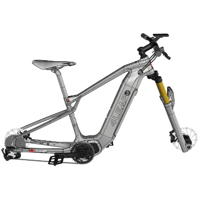 Carbon Fiber EBike Frame Set With 48v350w Mid Motor , 13ah Battery, LED Display for 29 ER Electric Mountain Bike