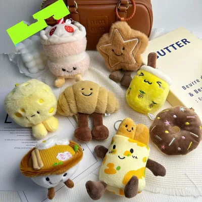 Popular Cultural and Creative Dolls, Dolls, Croissants, Burgers, Gourmet Food Series, Plush Toys, Pendants, Keychains, Wholesale