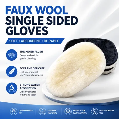 Premium Wool Car Wash Gloves Auto Detailing Mitt Soft Fleece Scratch Free Polishing Waxing Sponge Truck Bike