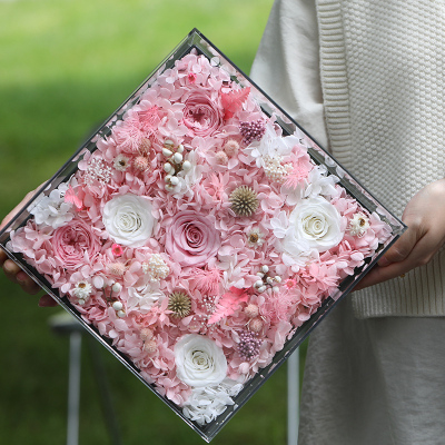 Factory Luxury Gift Preserved Rose Gift Real Rose With Acrylic Box Eternal Flowers Rose Gifts for Mom Wife Girlfriend