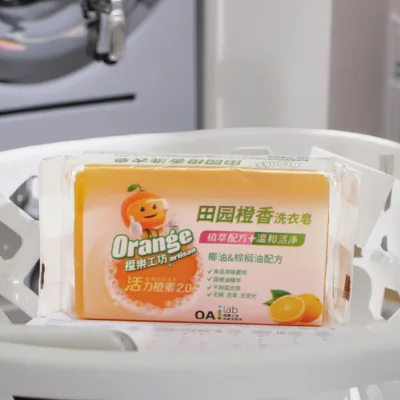 Family Must-Have Solid Laundry Soap Made with Natural Plant Coconut Oil and Palm Oil Sweet Orange Oil for Effective Cleaning