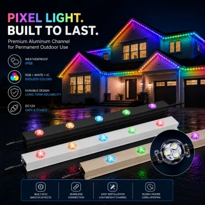 40mm RGB Pixel Point Light IP68 Waterproof Permanent Outdoor Lighting For Parking Garage Campus And Public Space Projects