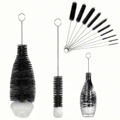 Nylon Bristle Flexible Cleaning Brush with Wooden Handle for Camera Bottles Super Cleaning Ability
