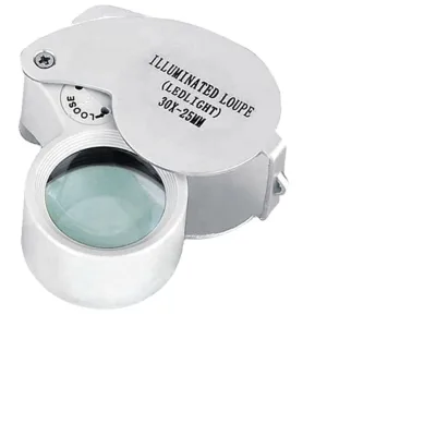 Led Illuminated Jewelry 25mm 40X Magnifying Glass