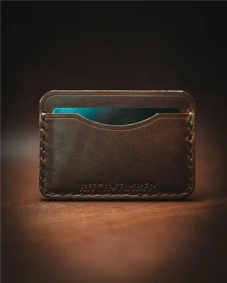 The Classic Cardholder ~ Slim Leather Front Pocket EDC Card Wallet for Everyday Carry