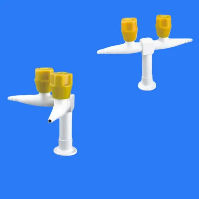 Thick Wall Wear Proof Double Way Gas Valves Premium Brass for School & Hospital QC Lab Bench Connection Parts