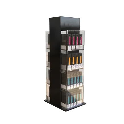Customized Color Logo Acrylic Display Stand Wall Mounted Cigarette Rack Vapor Displays Smoke Shop Cigarette Display Stands