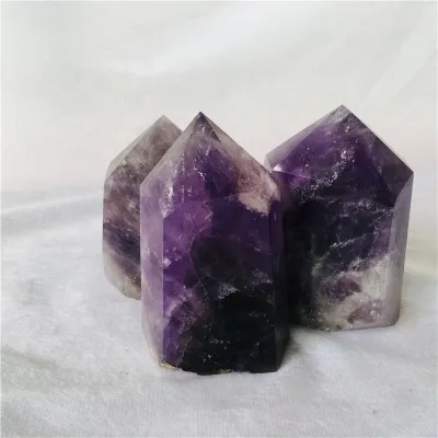Wholesale Natural High Quality Crystal Wand Polished Reiki Amethyst Point Wand for Decoration