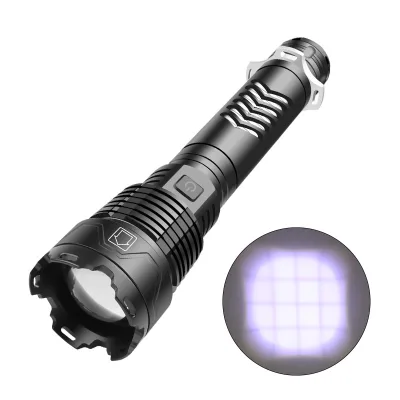 AT Xhp160 Zoomable 5000lm Type-c Torch Usb Battery Display Maintenance Tactical Camping Flashlight With Shoulder Straps