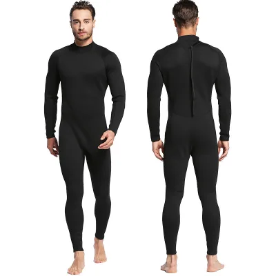Black 2mm Neoprene Diving Surfing Suit Breathable Insulated for Swimming Plus Size Waterproof