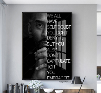 Living Room Home Decor Modern Black and White Resin Painting Inspirational Graffiti Art Pop Art Paintings