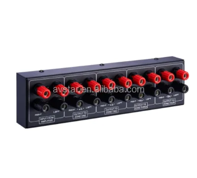 Passive 1-IN-4-OUT Amplifier/Speaker Splitter Box Audio Switcher Distributor Convenient Speaker Bags Accessory for Your Speakers