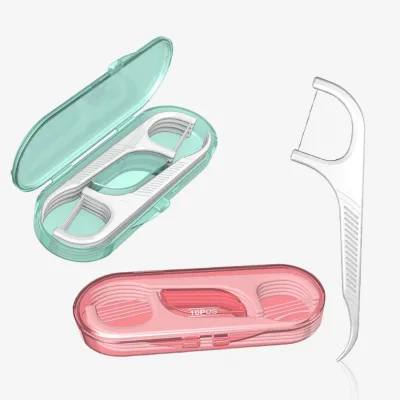 New Design Hygienic Travel Dental Floss Sticks With PP+HIPS 10pcs in Portable Box