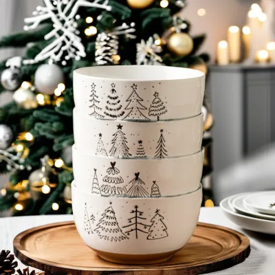 Japanese Ceramic Dessert Bowl Frosted Parent-Child Design Modern Vintage Moroccan Rustic Bohemian Country Craftsman Parties
