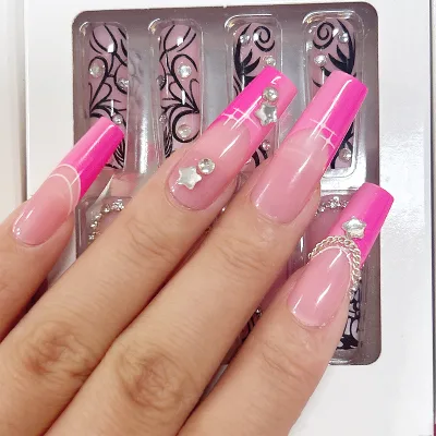 Long Lasting Reusable Custom Logo Salon Flexible ABS Coffin Press on Nails