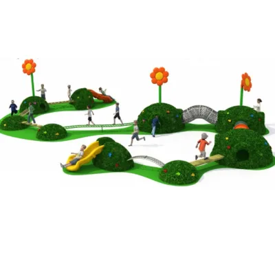 Compact & Stimulating Toddler Playground with Soft Play Mounds, Interactive Panels & Short Slides