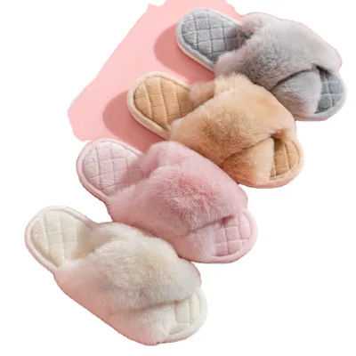 Botu Women Slippers New 2025 Fur Indoor Fashion Woman Shoes Daily Vacation Shoes Ins Style Footwear