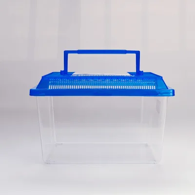 Hermit Crab Habitat Plastic Aquarium Accessories Water Fish Tank Plastic Small Aquarium Feeding Box with Ventilation Cover