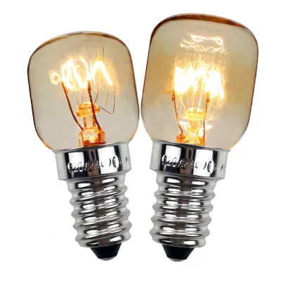 10Pcs 15W 25W E14 220V 240V 300 Degree High Temperature Heat Resistant Microwave Oven Bulb Warm White Cooker Incandescent Bulbs