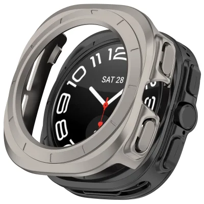 Enjoy Pretty Half Package Hollow PC Case for Samsung Watch 7 Ultra 47mm Protector Case
