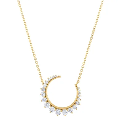 Diamond Crescent Moon Necklace Gold Chain Necklaces for Women Wholesale