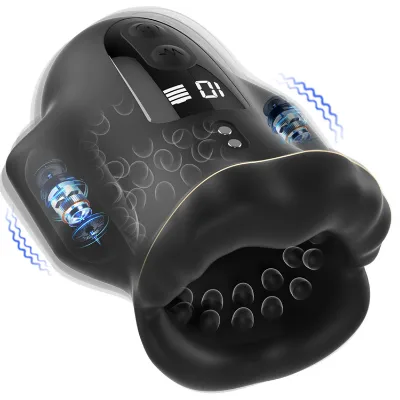 10 Frequency Mouth Shaped Male Penis Masturbation Device