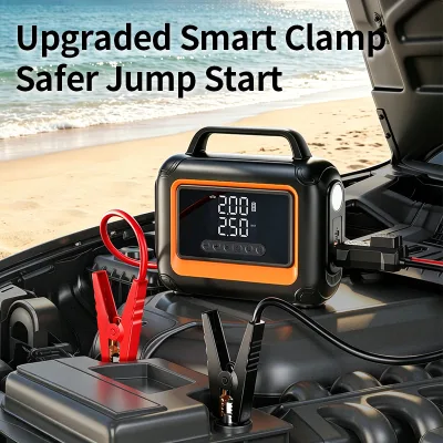 PT213 Portable Jump Starter Air Compressor 12V Vehicles Booster 150PSI Tire Inflator Paddle Board 10000mAh Power Bank Flashlight