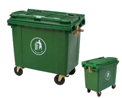 HD 660l HDPE Outdoor Plastic Trash Can Large Sanitation Hand Push Garbage Truck Removable Trash Can