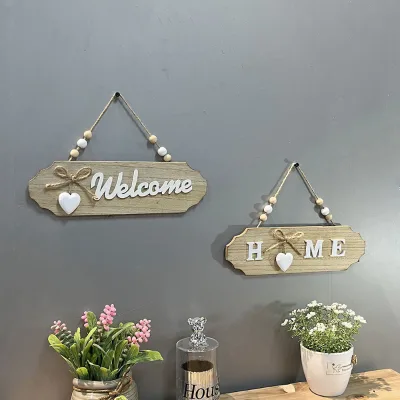 Wooden Welcome Pastoral Minimalist Decorative Door Sign and Hanging Plaque Welcome Home Wall Decor