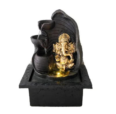 Ganesha Water Fountains Small Buddha Water Fountain for Indoor Tabletop Fountain