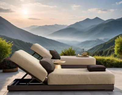 SIGMA New Model Patio Furniture Outdoor Pool Beach Aluminum Chaise Thick Cushion Outdoor Chaise