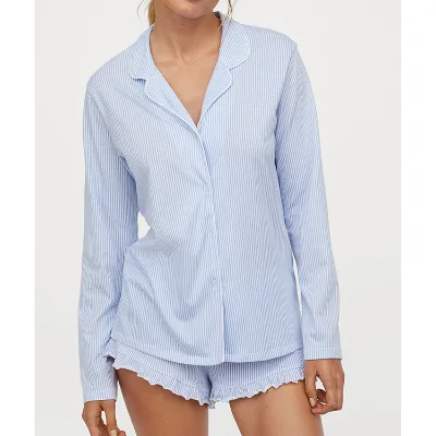 High Quality Homewear Summer Short Pajamas Sets Sleepwear Cotton Pyjamas Women Night Shirt Wholesale Full OEM Service