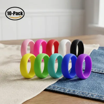 Wholesale10 Pieces Silicone Wedding Women Men Gift Rings for ACTIVE LIFE - Training Athletic Jewelery