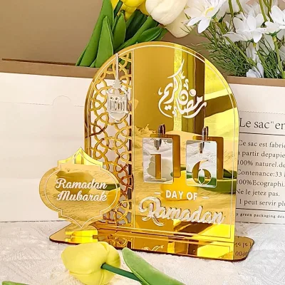 Ramadan Calendar Ramadan Decoration Eid Advent Day Acrylic Ornament Desktop Countdown Calendars Islamic Home Decor
